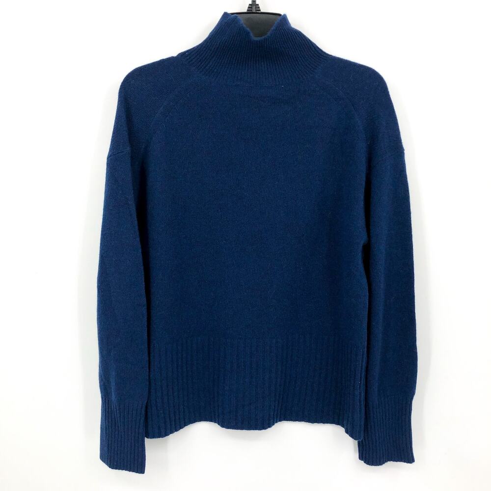 Everlane Womens The ReCashmere Oversized Turtleneck Sweater XS Navy Blue NWT - Picture 8 of 13
